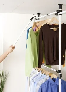 Wenko WENKO herkulesie Duo regulowana Wewnętrzny system teleskopowy, garderoby-system, nierdzewna, Biały, 38 x 215 x 300 cm 50611100 - Wieszaki i stojaki - miniaturka - grafika 5