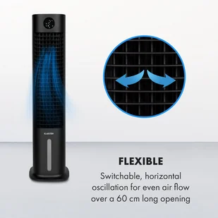 Klarstein Klarstein Skytower Grand Smart, chłodnica powietrza, 80 W, 480 m3/h, 8 l, przenośny ACO4-SkytwerGrndSmB - Klimatory - miniaturka - grafika 6
