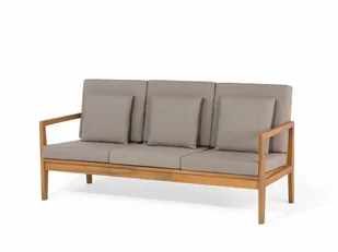 Beliani Meble ogrodowe brązowe - stół + 2 ławki + fotel + leżak - PATAJA brązowy - Leżaki ogrodowe - miniaturka - grafika 4