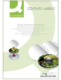 Q-CONNECT Etykiety na płyty CD/DVD średnica 117 mm okrągłe białe - Pudełka i akcesoria na płyty CD - miniaturka - grafika 3