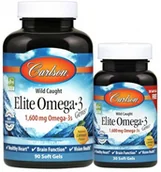 Witaminy i minerały dla sportowców - Carlson Labs Sklep CARLSON LABS Elite Omega-3 Gems lemon 90 + 30 softgels - miniaturka - grafika 1