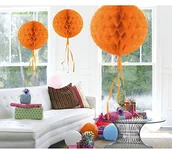 Kinder party - Folat Zawieszka pod sufit "Piłka z bibuły plaster miodu" 30 cm, pomarańczowy - miniaturka - grafika 1