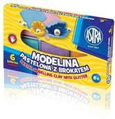 Masy plastyczne - Astra Modelina 6 kolorów pastelowa z brokatem - miniaturka - grafika 1
