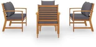 vidaXL 5-cz. zestaw wypoczynkowy do ogrodu, poduszki, drewno akacjowe 3057787 - Meble ogrodowe - miniaturka - grafika 2