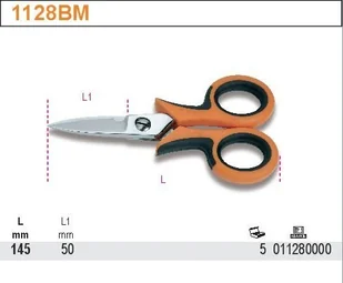Beta NOŻYCZKI DLA ELEKTRYKÓW O.PROSTE 1128BM - Nożyce i noże - miniaturka - grafika 2