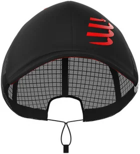 Compressport Czapka biegowa z daszkiem RACING TRUCKER CAP czarno-czerwona - Czapki i chusty sportowe męskie - miniaturka - grafika 3