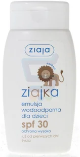 Ziaja Ziajka Słoneczna emulsja wodoodporna dla dzieci powyżej 12 miesięcy SPF30+ 125ml - Balsamy i kremy do opalania - miniaturka - grafika 4