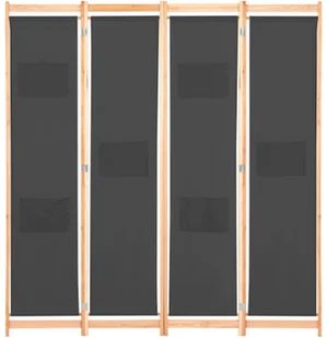 vidaXL Parawan 4-panelowy, szary, 160x170x4 cm, tkanina vidaXL - Parawany - miniaturka - grafika 2