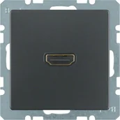 Gniazdka elektryczne - Hager Polo sp. z o.o. Gniazdo HDMI z przyłączem 90st. antracyt aksamit Q.1/Q.3 3315436086 - miniaturka - grafika 1