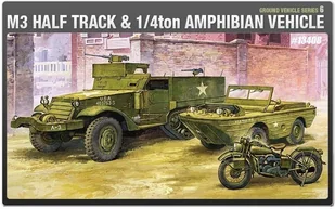 Academy M3 Half Track an d 1/4 Ton Amphibian Vehicle GXP-544398 - Modele do sklejania - miniaturka - grafika 2