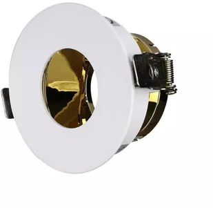 v-tac Oprawa Oczko V-TAC GU10 Wpuszczana Biały/Złoty Okrągła VT-873 - Oprawy, klosze i abażury - miniaturka - grafika 2