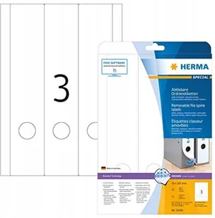 Herma Etykiety Special 10180, na segregatory, A4 odklejalne, białe, 59 x 297 mm - Etykiety do drukarek - miniaturka - grafika 2