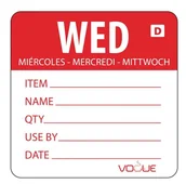 Opakowania gastronomiczne - Vogue Naklejka "środa" rozpuszczalna | czerwona | 250 szt. GH353 - miniaturka - grafika 1