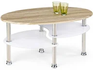 Ławy i stoliki kawowe - Owalna Ława Z Półkami Dąb Sonoma R1-C15 - miniaturka - grafika 1