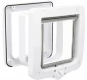 Pozostałe akcesoria dla kotów - Trixie Drzwiczki dla kota 4-Way z tunelem białe - miniaturka - grafika 1