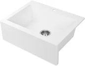 Zlewozmywaki - Laveo Zlewozmywak farmerski granitowy Komodo biały 1-komorowy SBK_610T - miniaturka - grafika 1