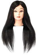 Główki treningowe - Calissimo Główka treningowa Jessica 65 cm black, włos ludzki + uchwyt, fryzjerska do czesania, głowa do ćwiczeń JESSICA 65 BLACK - miniaturka - grafika 1