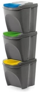 Kosz do segregacji śmieci Sortibox 20 l, 3 szt., szary - Kosze na śmieci - miniaturka - grafika 2
