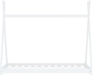 vidaXL Rama łóżka dziecięcego, biała, lite drewno sosnowe, 90 x 200 cm vidaXL - Łóżka dla dzieci i młodzieży - miniaturka - grafika 4