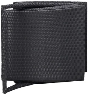 vidaXL Leżak z poduszką, polirattanowy, czarny - Leżaki ogrodowe - miniaturka - grafika 5