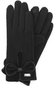 Rękawiczki - Wittchen Damskie rękawiczki z wycięciem i dużą kokardą 47-6-201-1 - miniaturka - grafika 1