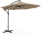 Parasole ogrodowe - Uniprodo Parasol ogrodowy wiszący szarobrązowy okrągły 300 cm uchylny UNI_UMBRELLA_R300TA_N - miniaturka - grafika 1