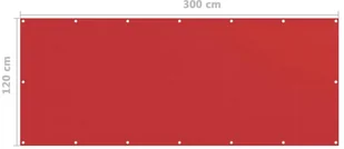 VidaXL Lumarko Parawan balkonowy, czerwony, 120x300 cm, HDPE 311012 VidaXL - Markizy - miniaturka - grafika 5