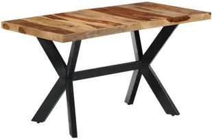 vidaXL Stół jadalniany, 140 x 70 x 75 cm, lite drewno sheesham - Stoły - miniaturka - grafika 8