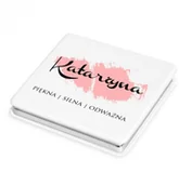 Lusterka do makijażu - Murrano Lusterko kwadratowe z grawerem piękna silna odważna LSTR-KW-012 - miniaturka - grafika 1