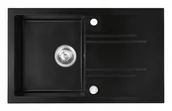 Zlewozmywaki - Ferro MEZZO II zlewozmywak granitowy 1-kom. 48/78 grafit DRGM48/78BA DRGM48/78BA - miniaturka - grafika 1