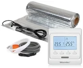 Ogrzewanie podłogowe - Warmtec Mata grzejna pod panele podłogowe, kompletny zestaw Mata + regulator temperatury + akcesoria montażowe AL-40/T510 rozmiar 4 m2 - miniaturka - grafika 1
