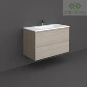 Szafki łazienkowe - Rak Ceramics Rak Ceramics ZESTAW JOY UMYWALKA & SZAFKA PODUMYWALKOWA PODWIESZANA 100CM ELM GREY - miniaturka - grafika 1