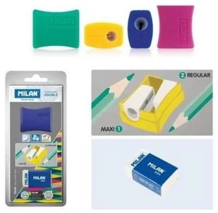 Milan temperówka-gumka, mix kolorów - Temperówki - miniaturka - grafika 3