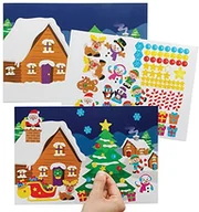 Zabawki kreatywne - Baker Ross Baker Ross FC180 naklejki świąteczne zestawy scenerii  opakowanie 5 sztuk, naklejki dla dzieci, zrób własne kartki świąteczne, idealne do projektów artystycznych i rękodzieła FC180 - miniaturka - grafika 1