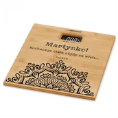 Wagi łazienkowe - Murrano Waga bambusowa łazienkowa z nadrukiem dla dziewczyny żony WAG2-008 - miniaturka - grafika 1