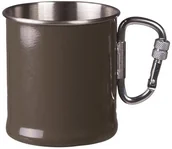 Kuchnia turystyczne i akcesoria - Mil-Tec Kubek z karabinkiem 250 ml Zielony OD (14608102) 14608102 - miniaturka - grafika 1