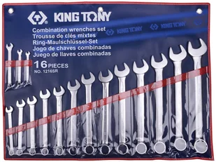 KING TONY Zestaw kluczy płasko - oczkowy 1216SR - Klucze i nasadki - miniaturka - grafika 5