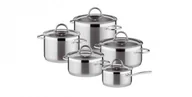 Zestawy garnków i patelni - Tescoma Komplet VISION, 10 części, stal nr. katalogowy 726010 - miniaturka - grafika 1