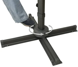 vidaXL Parasol wiszący z lampkami LED i słupkiem, zielony, 300 cm 312345 - Parasole ogrodowe - miniaturka - grafika 10