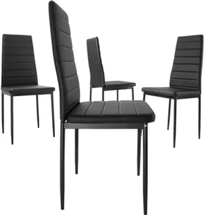 tectake Zestaw mebli do jadalni Berlin - czarny 402837 - Krzesła - miniaturka - grafika 4
