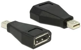 Delock Adapter DisplayPort MINI(M)->DISPLAYPORT(F) BLACK 65238 - Adaptery i przejściówki - miniaturka - grafika 2