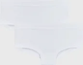 Majtki dla dzieci - GARNA MAMA sp. z o.o. 2 PACK dziewczęcych fig Basic Shorts biały - miniaturka - grafika 1