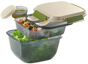 Cilio Pojemnik na lunch z wkładem chłodzącym i sztućcami 1500 ml beżowy CI-158410 - Pojemniki kuchenne - miniaturka - grafika 2