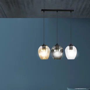 EULUNA Lampa wisząca Starla prosta 3-pkt. grafit/bursztyn - Lampy sufitowe - miniaturka - grafika 3