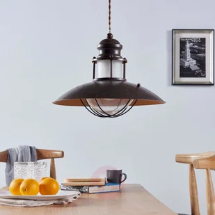 Rustykalna lampa wisząca Louisanne, brązowa - Lampy sufitowe - miniaturka - grafika 2