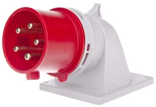 PCE Wtyczka tablicowa kątowa 32A 5P 400V czerwona IP44 77725-6 77725-6 - Gniazdka elektryczne - miniaturka - grafika 2