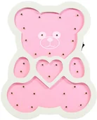 Akcesoria do oświetlenia - Polux Lampa do gniazdka 2xAA drewniana led Miś różowy 310668 SANICO 310668 - miniaturka - grafika 1