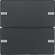 Systemy inteligentnych domów - Berker Hager Hager KNX easy Q.1/Q.3 antracyt Przycisk 2-krotny z polem opisowym diodami LED RGB i czujnikiem temperatury B_80142326 - miniaturka - grafika 1