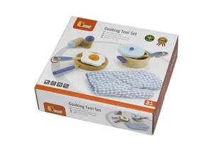 VIGA Drewniany Zestaw śniadaniowy do zabawy Niebieski 50115 - Zabawki AGD - miniaturka - grafika 2