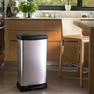 Curver Kosz na śmieci Deco z pedałem, 50 L, srebrny, 02162-582-25 Keter - Kosze na śmieci - miniaturka - grafika 2